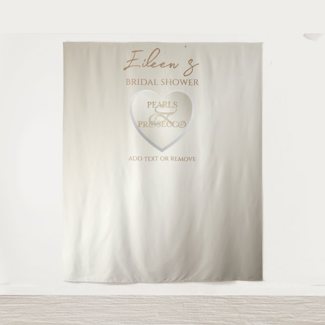 Tenture Heart Pearls Prosecco Fête des mariées Contexte ch (Devant)