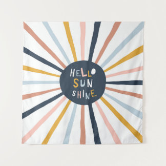 Tenture Hello Sunshine : Typographie enfantine colorée