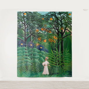 Tenture Henri Rousseau - Une femme marche dans une forêt e
