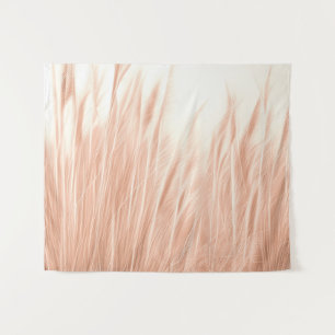 Tenture Herbe de Pampa Réaliste en Rose Minimaliste