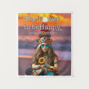 TENTURE HEUREUX HIPPIE DE FILLE TAPESTRY MUR ART