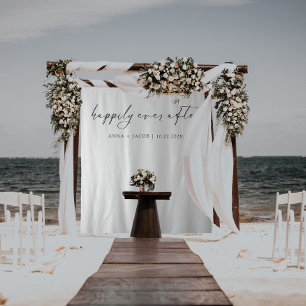 Tenture Heureux toujours après minimaliste B&W Mariage arr