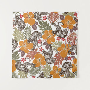 Tenture Hibiscus tiger motif