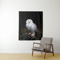 Hibou des neiges majestueux d'hiver