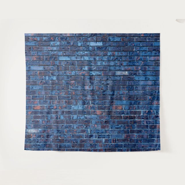 Tenture Hip hop de briques bleues Anniversaire de la fête (Devant (Horizontal))