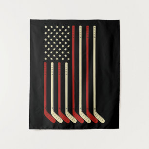 Tenture Hockey Goalie USA Drapeau Hockey Stick Ice Hockey