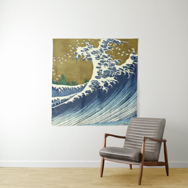 Tenture Hokusai Big Wave Japon Art japonais (En situation)