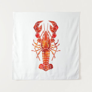 Tenture Homard polygonal rouge