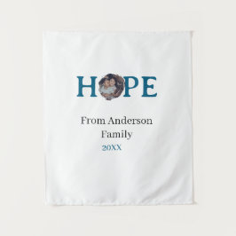 Tenture Hope blue holidays bold letter kids photo name yea