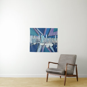 Tenture Horizon   3D bleu de New York City