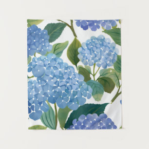 Tenture Hortensias Bleus   Buisson Floral Magnifique