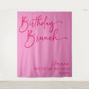 Tenture Hot rose moderne minimaliste Anniversaire Brunch P