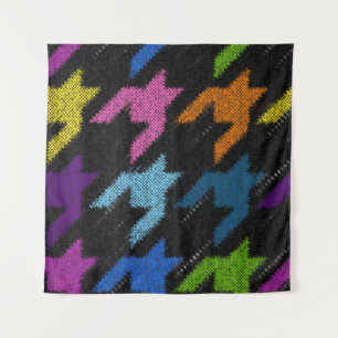 Tenture Houndstooth : imitation de toile brute.