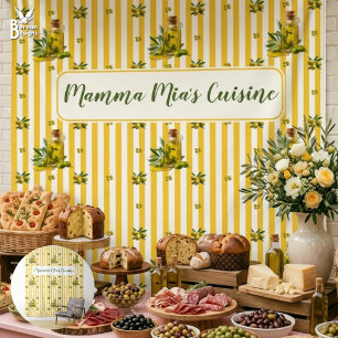 Tenture Huile d'olive sans couture avec rayure jaune perso