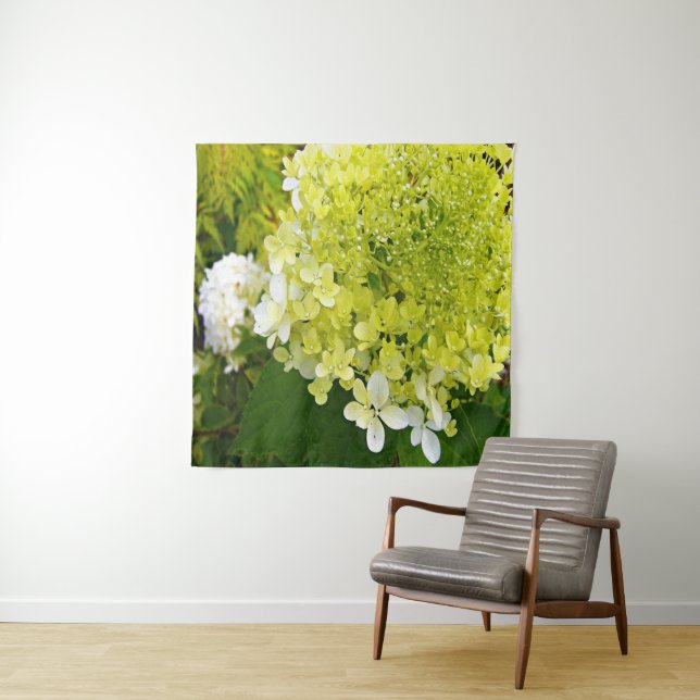 Tenture Hydrangea Limelight Vert Chartreuse Élégant (En situation)
