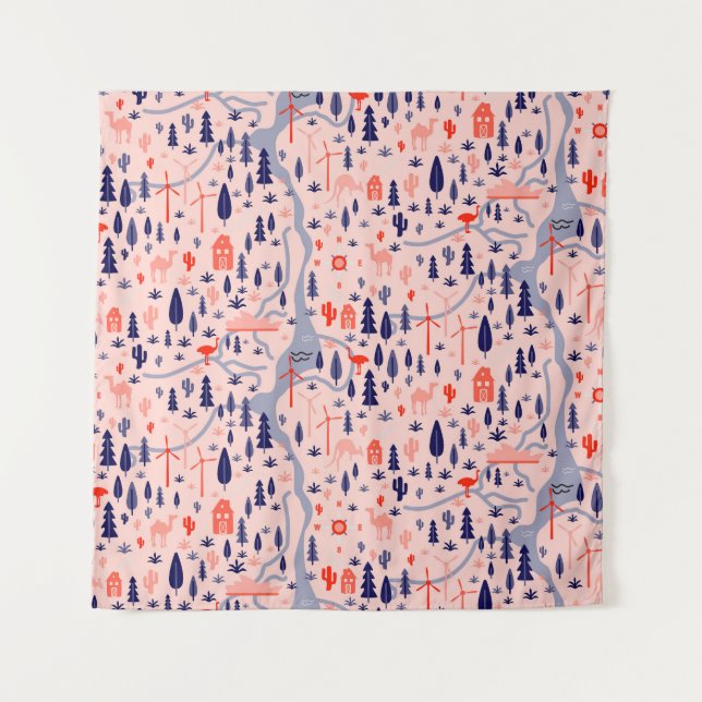 Tenture Icônes australiennes, motif décoratif sans soudure (Devant)