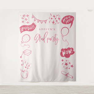 Tenture Icônes Quirky Grad Dessous Rose Dessin À La Main