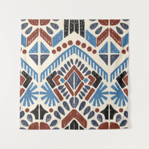 Tenture Ikat Aztec : Ornement géométrique ethnique.