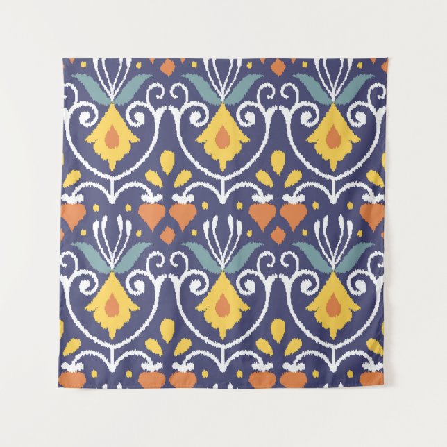 Tenture Ikat fait main : Tissu ethnique boho (Devant)