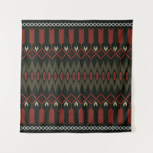 Tenture Ikat Motif : Ornement ethnique géométrique