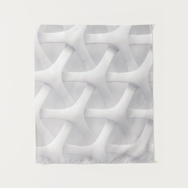 Tenture Illusion d'optique blanche et grise (Devant)
