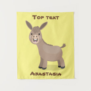 Tenture Illustration d'âne miniature joyeux