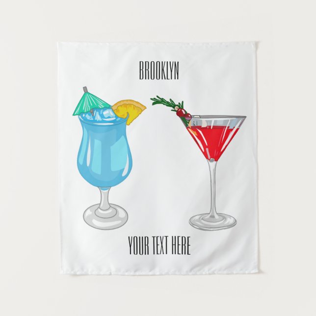 Tenture Illustration de cocktail (Devant)