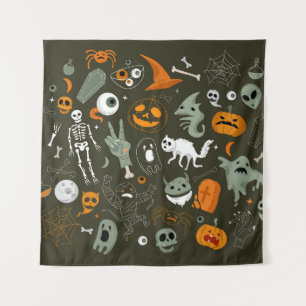 Tenture Illustration de concept Halloween avec signe et sy