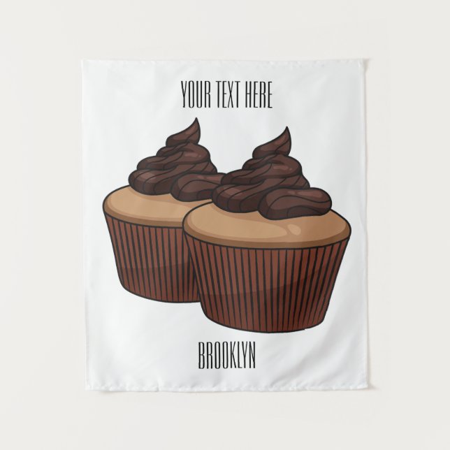 Tenture Illustration de Cupcake (Devant)