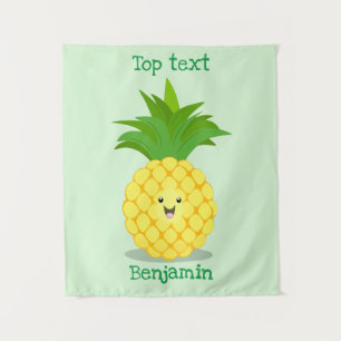 Tenture Illustration de dessin animé d'ananas mignon