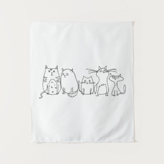 Tenture Illustration de dessin artistique de la chat gang