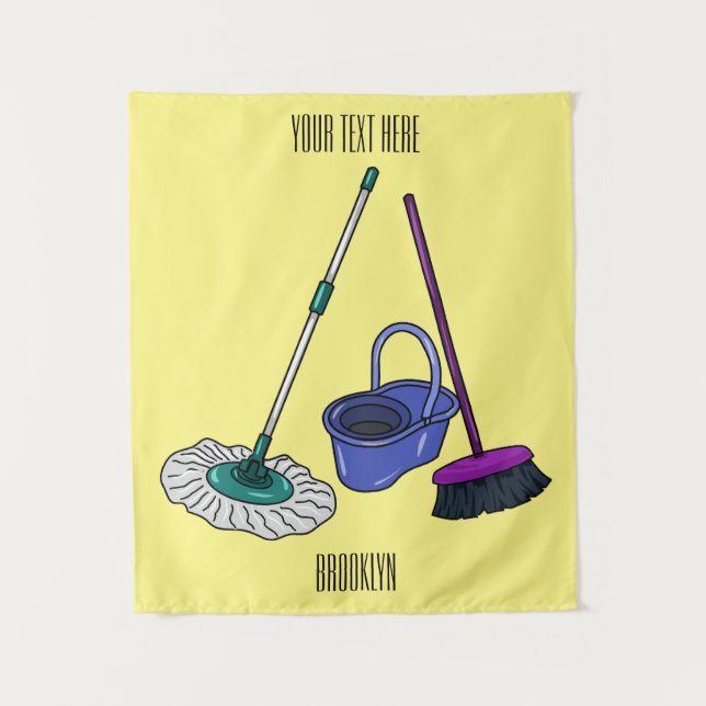 Tenture Illustration de la bande dessinée Broom & mop (Devant)