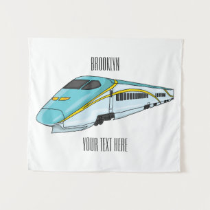 Tenture Illustration de la bande dessinée d'un train à bal