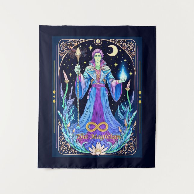 Tenture Illustration de la carte Tarot, le magicien (Devant)
