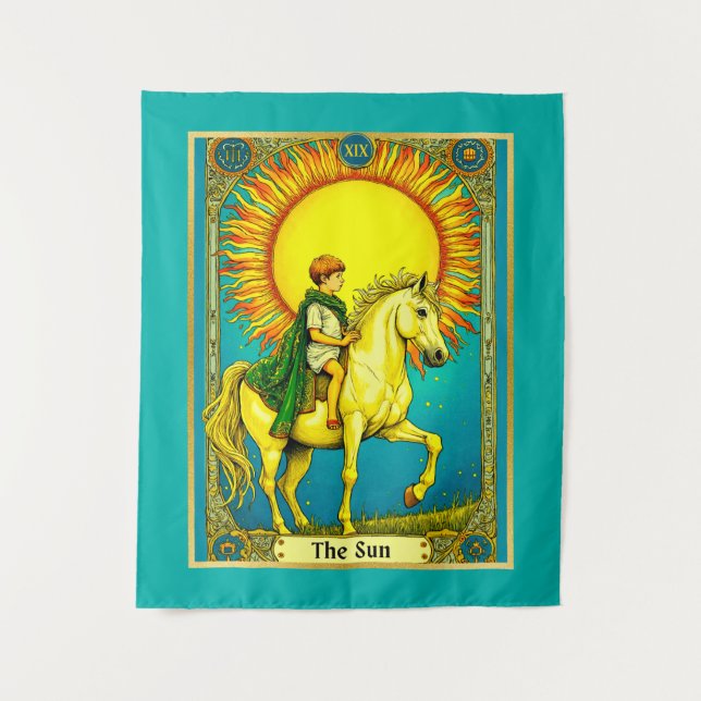 Tenture Illustration de la carte Tarot, Le Soleil (Devant)