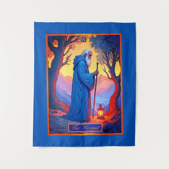 Tenture Illustration de la carte Tarot, L'ermite (Devant)