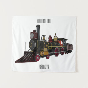 Tenture Illustration de la locomotive à vapeur
