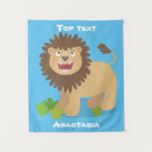 Tenture Illustration de l'effervescence de lions heureux
