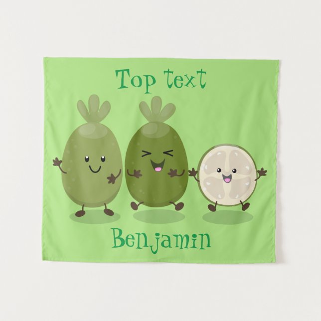 Tenture Illustration de mignonne guava feijoa (Devant (Horizontal))