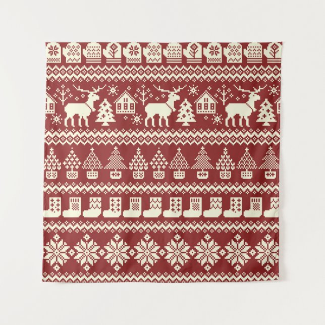 Tenture Illustration de motif nordique (Devant)