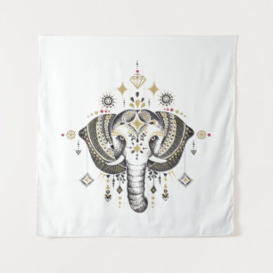 Tenture Illustration de tête d'éléphant tribal