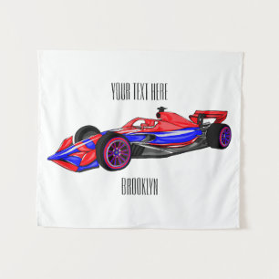 Tenture Illustration de voiture de course professionnelle