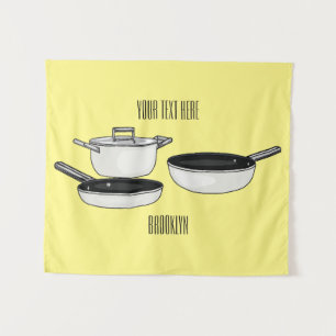 Tenture Illustration des jeux de cuisine