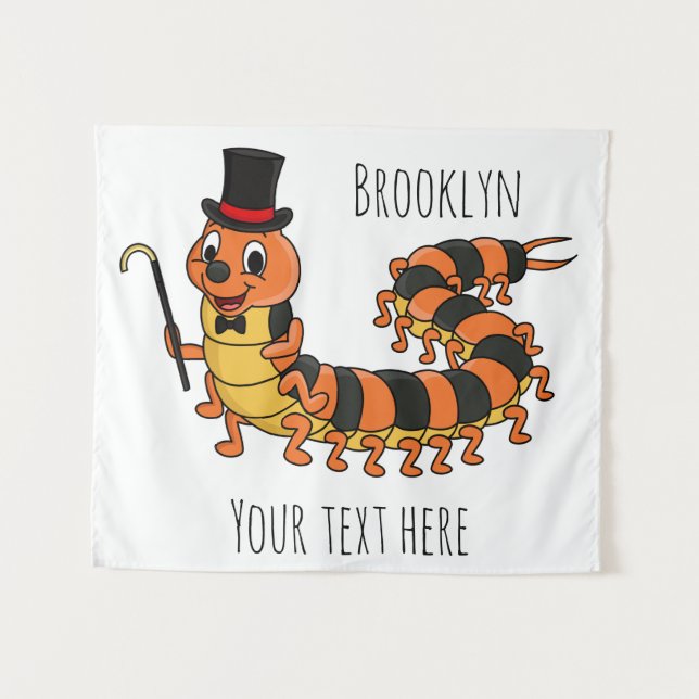 Tenture Illustration drôle de dessin animé centipede (Devant (Horizontal))