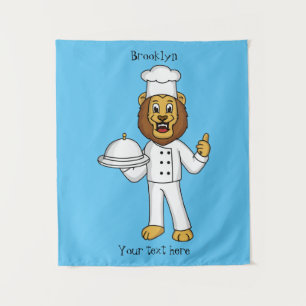 Tenture Illustration du chef mignon lion