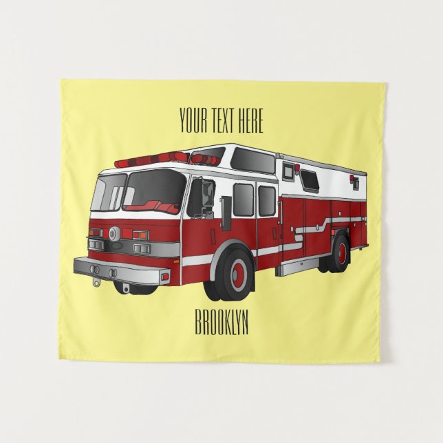 Tenture Illustration du moteur à incendie (Devant (Horizontal))