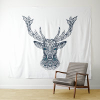 Illustration du portrait de cerfs tribaux