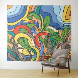 Tenture Illustration du vecteur de plage florale abtrée co