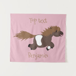 Tenture Illustration d'un poney de Shetland mignon
