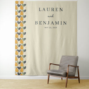 Tenture Illustration élégante de perle beige